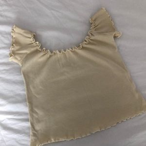 J GALT off white/cream colored ruffle top. 100% cotton.One size.